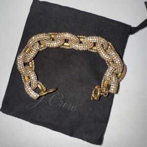 J Crew chunky pave link bracelet